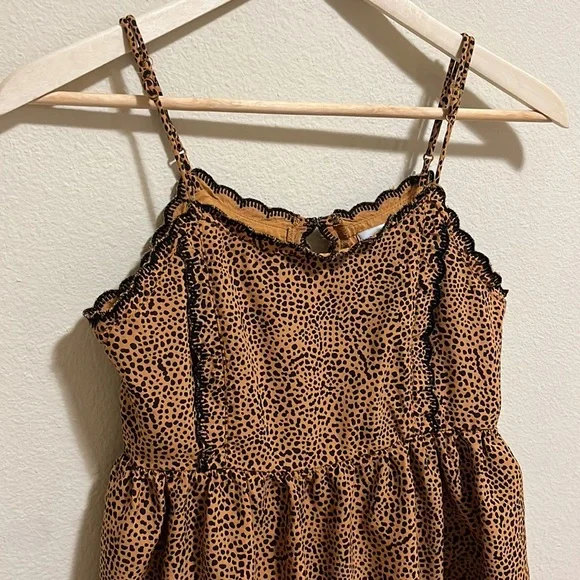 Urban Outfitters Hanna Rayon Tiered Scallop Babydoll Mini Dress Size XS - Picture 3 of 10